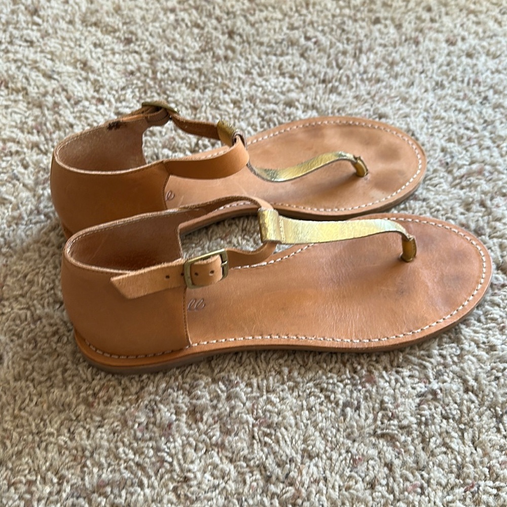 Madewell gold and brown sandals